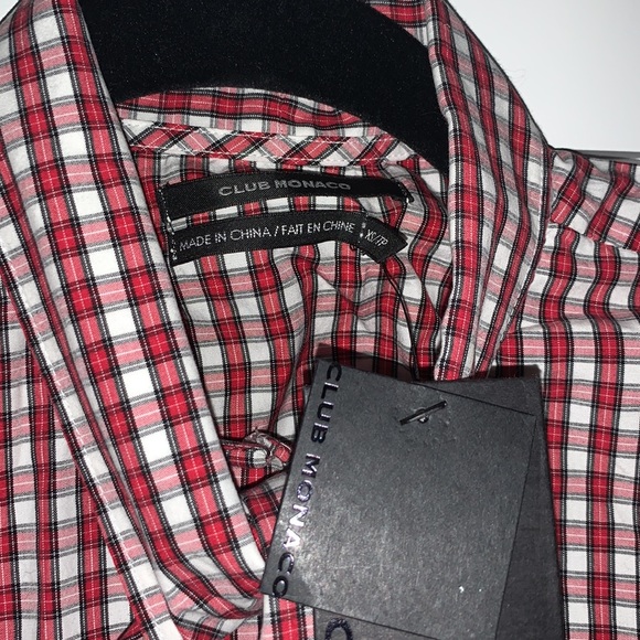 Club Monaco Plaid Cap Sleeve Shirt - Picture 5 of 7